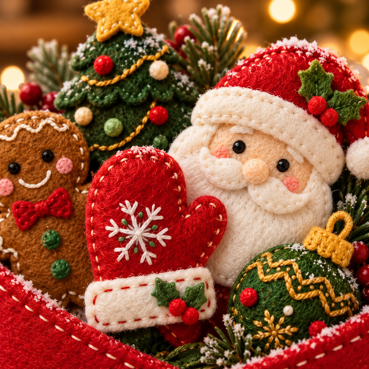 Stitched with Love: Magical Christmas Felt Ornament Collection