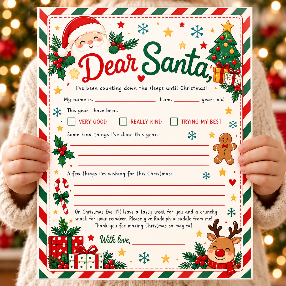 Letter to Santa Printable for Kids