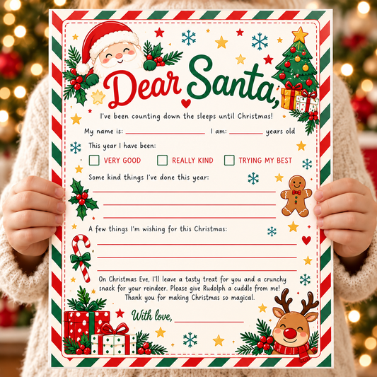 Letter to Santa Printable for Kids