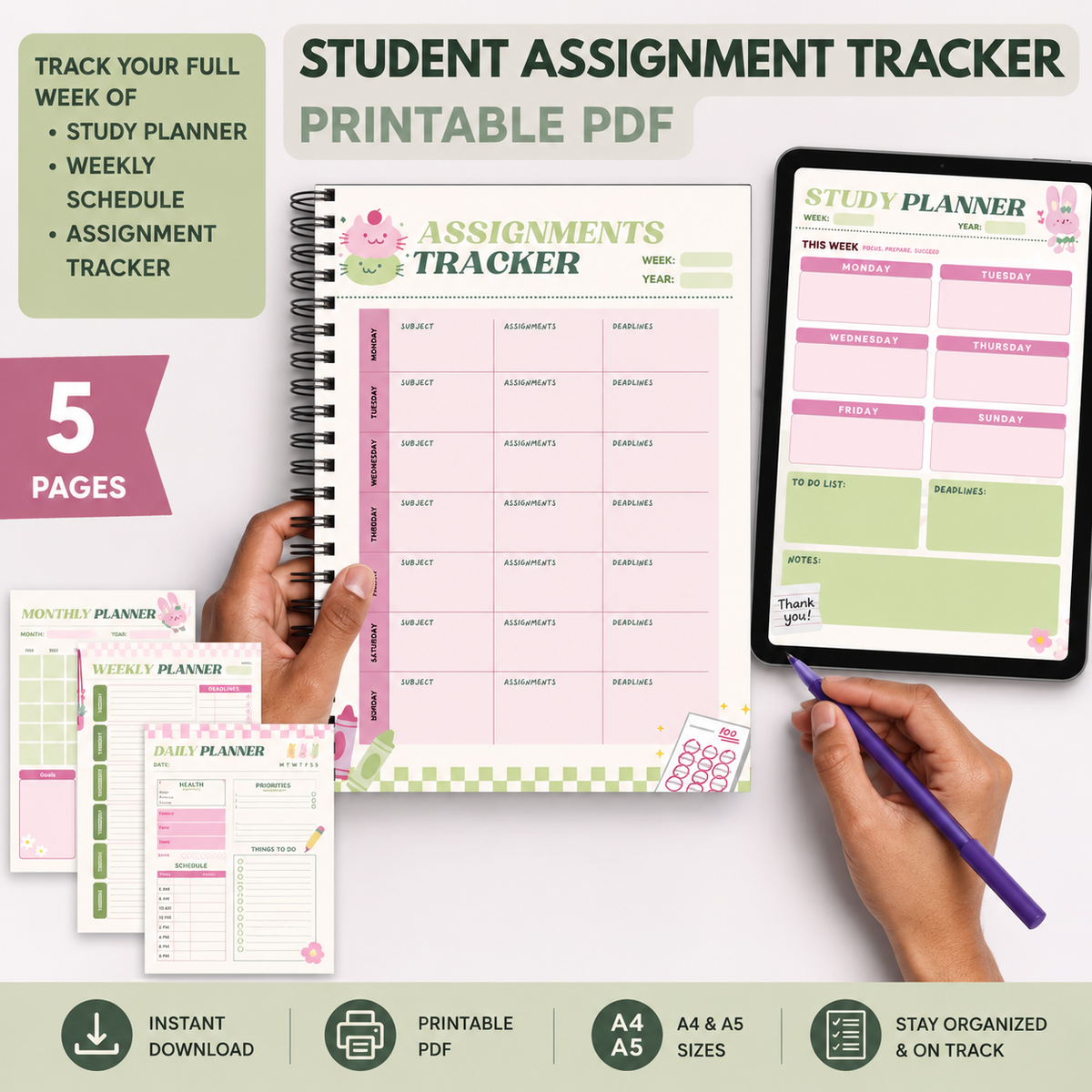 Weekly Homework Organizer